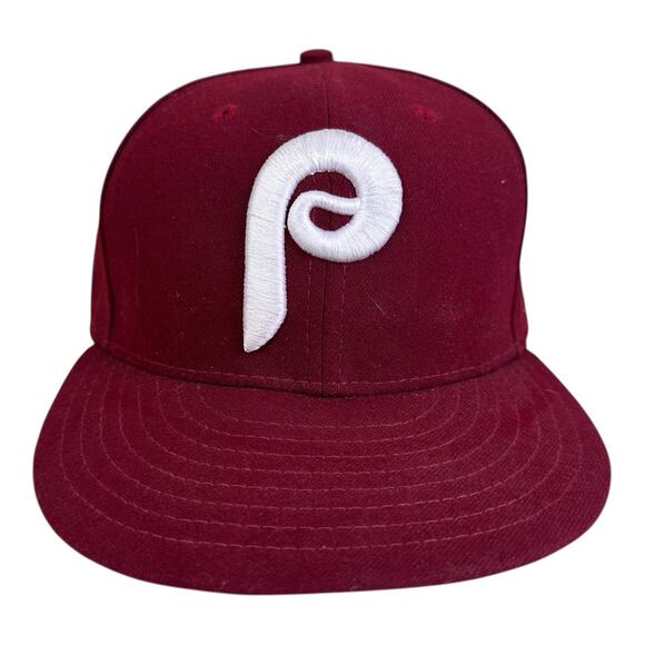 New Era 5950 Philadelphia Philles Old Logo Fitted Baseball Hat Cap 7 5/8 59fifty - Picture 2 of 10
